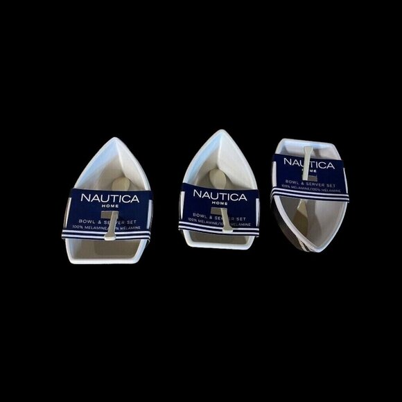 Nautica Home Rowboat & Oar Melamine Condiment Tray Set - Brand New - Picture 4 of 4